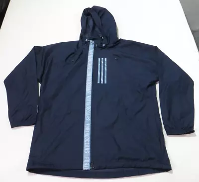 Adidas Parlay Rain Jacket Mens Large Windbreaker Long Sleeve Hooded Full Zip • $24.80