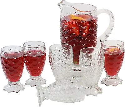 Upside-Down Pineapple Cocktail Jug And 6 Glass Set - Sundae Milkshake Pimm's... • £36.36