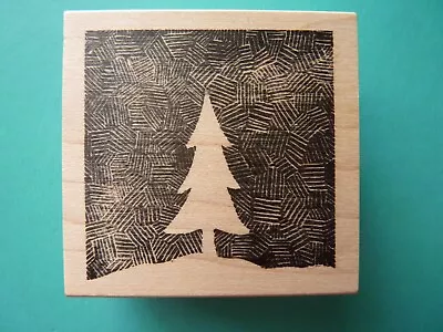 Hatched Tree Block MEMORY BOX Rubber Stamp • $11.99