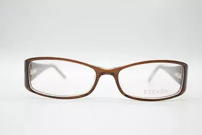 Vintage Escada VES077SN Braun Gold Beige Angular Sunglasses Frame NOS • $78.66