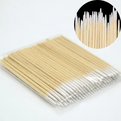 100PCS Cotton Swabs Pointed Swab Applicator Q-tips Wooden Sticks Applicator & • £2.07