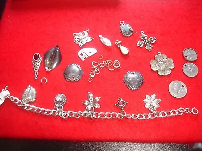 True Vintage Sterling Silver Charms Bracelet  Lots Of Charms 44 Grams USA Makers • $95