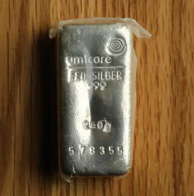 Umicore 250g Gram Fine Silver Investment Bullion Bar .999 Sealed  • £77