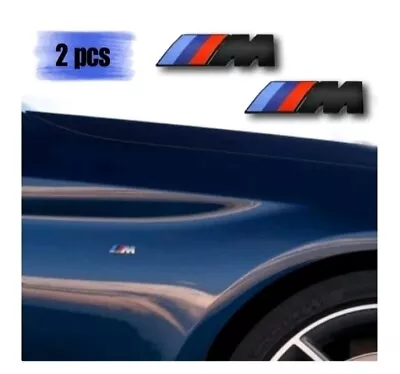 $19.99 • Buy 2× BMW M Sport Logo Badges Stickers For Side Wing M, X, 3, 5 Series