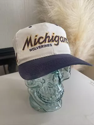 VTG Michigan Wolverines Sports Specialties Snapback Hat Twill Script Faded • $39.99