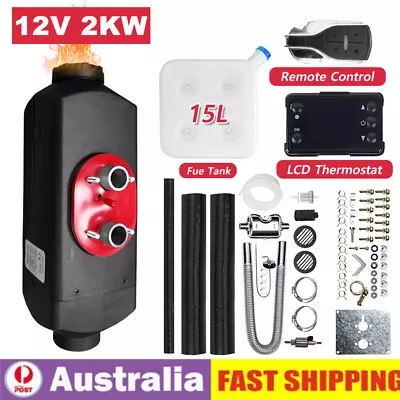 12V 2KW Air Heater Parking Heater LCD+ Remote Control Thermostat Caravan RV • $119.79