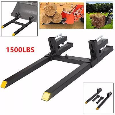 43'' Clamp On Pallet Forks For Tractor Loader Bucket Skid Steer Bar Adjustable • £79