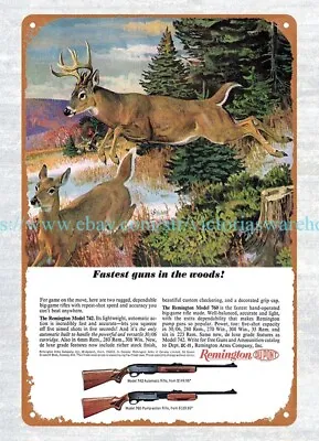 1964 Remington Rifle Firearm Deer Hunting Metal Tin Sign Man Cave  Wall Decor • $18.96