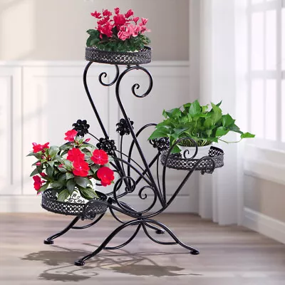 Levede Plant Stand Outdoor Indoor Metal Flower Pots Rack Corner Planter Shelf • $36.99