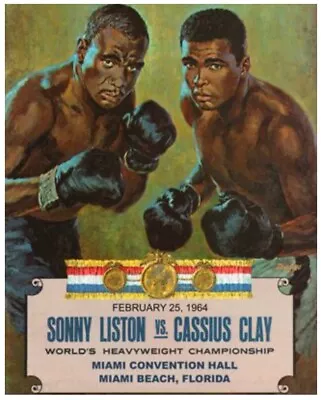 REPLICA New Muhammad Ali Aka Cassius Clay Vs. Sonny Liston Boxing Fight Poster • $39.95