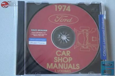 $36.12 • Buy 1974 Ford Passenger Car Shop Repair Manuals 5 Volumes CD Rom Disc PDF New