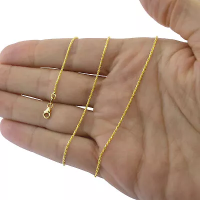 14K Yellow Gold Solid Rope Chain Necklace Bracelet 1mm-10mm Mens Women (7 - 30 ) • $268.98