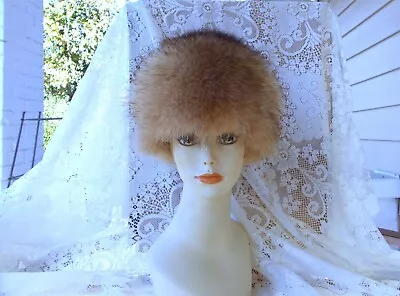 Vintage Light Red Fox Fur Hat Cap W/ Dark Tips Held-Projansky Inc. 22  Beautiful • $90