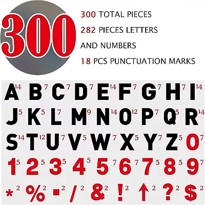  300 Pcs Sign Letter 6  Letter Printed On 7  Marquee Letters Flexible 6'' 7'' • $79.99