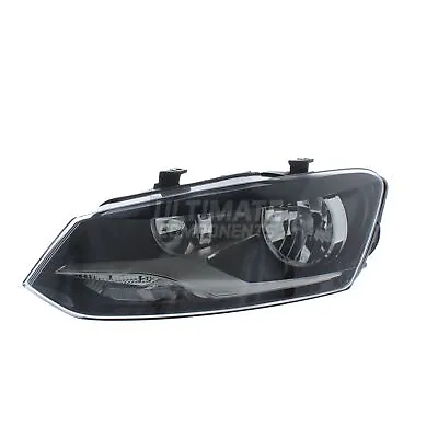 VW Polo Headlight Mk5 6R Hatchback 2009-2014 Black Inner Headlamp Passenger Side • $111.20