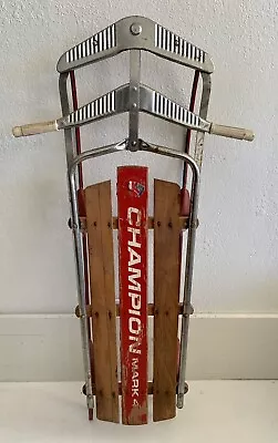 Vintage Wood Chrome Metal Sled Champion Mark 40 Kalamazoo 47  Mid Century RARE • $105