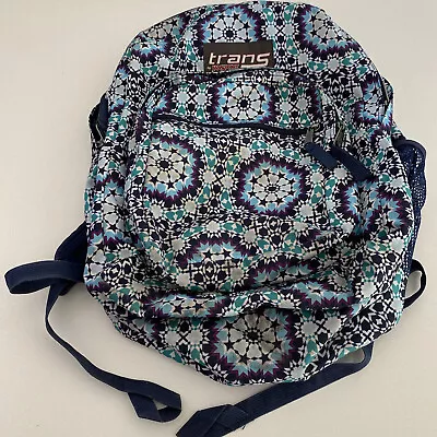 TranSport By JanSport Backpack Navy Moonshine Moroccan Pattern Stylish Clean • $20