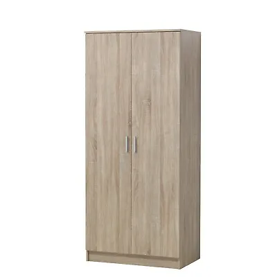 2 Door Double Wardrobe In Sonoma Oak - Bedroom Furniture Storage Cupboard • £127.99