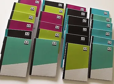 25 X Pocket Note Pad Notebook Coloured Covers Pads A7 Ruled Pages 50 Sheets  • £8.95