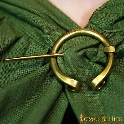 Viking Brooch Brass Cloak Pin For Knotwork Medieval Penannular Costume Accessory • $14.99
