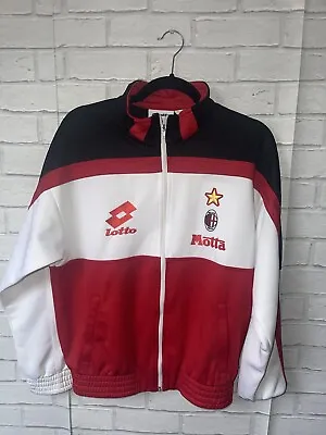 Ac Milan 1993 1994 Home Football Tracksuit Jacket Lotto Motta Adult Small - Vgc • £150