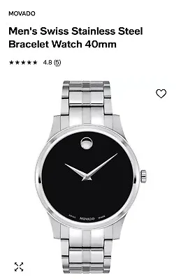 Movado Museum Classic 40mm Silver Stainless Steel Case With Silver Stainless... • $450