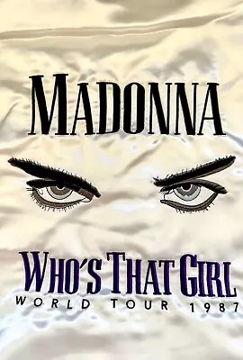 Madonna Who's That Girl Xl Satin Monogrammed Eyes Celebration Tour Jacket Promo • $475