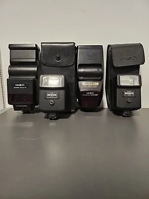 Lot Of 4 Flahses Konica Minolta 5400HS Maxxum 400 AF And Yashica CS-201 -TESTED • $36.79