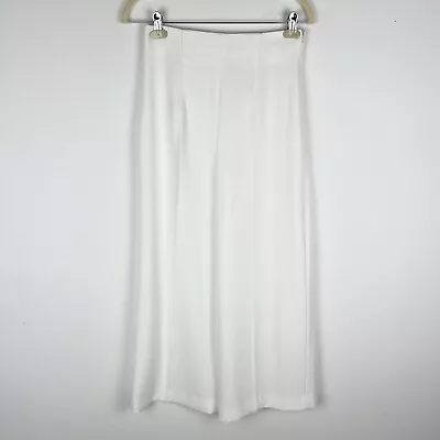 Zara White Wide Leg Dress Pants Small High Rise • $19.99