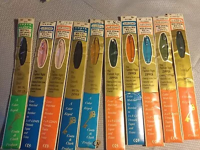 Vintage Metal Zipper Lot 10x J&P Coats New Old Stock Assorted Colors And Sizes • $12