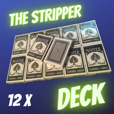 £24.95 • Buy 12 X Sealed Magic Trick Playing Cards Stripper Tapered Deck Secret Marked Poker