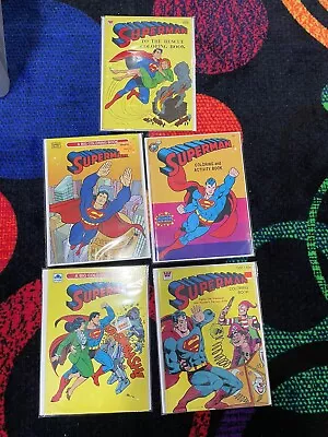 VINTAGE LOT OF 5 COLORING BOOKS SUPERMAN NOS DC Comics • $59.95