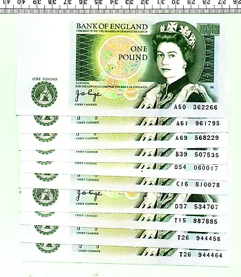 1978 J. B. Page Genuine Pictorial  D  Series Green Unc- £1 Note (dt-86) • £10