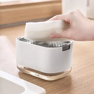 1x Kitchen Soap Liquid Hand Press Pump Dispenser Washing Sponge Caddy Holder • £10.61