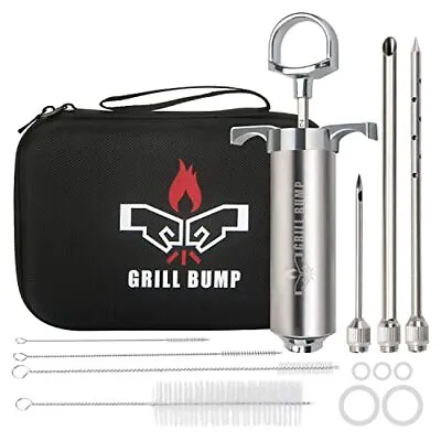 Meat Injector Syringe Kit With 3 Marinade Injector Needles For BBQ Grill Turkey • $43.71