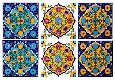 Set Of 6 Home Decor Moroccan Interior Exterior Ceramic Wall Tiles 6 X 6 Inch • $134.12