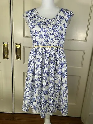 Matilda Jane Women’s Hello Lovely Bluebell Toile Dress Linen Blend Size 2 • $27