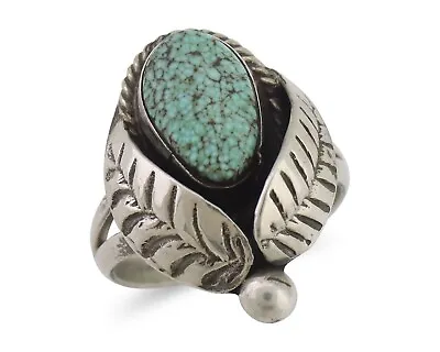 Navajo Ring 925 Silver Mine 8 Turquoise Native American Artist C.80's • $129