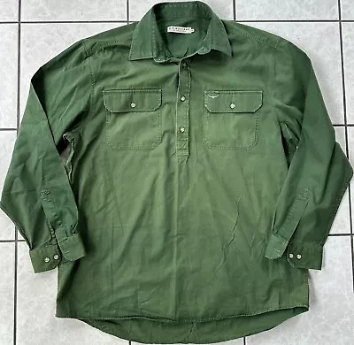 RM Williams Long Sleeve Shirt Mens Size XXL Brigalow Longhorn Green • $80