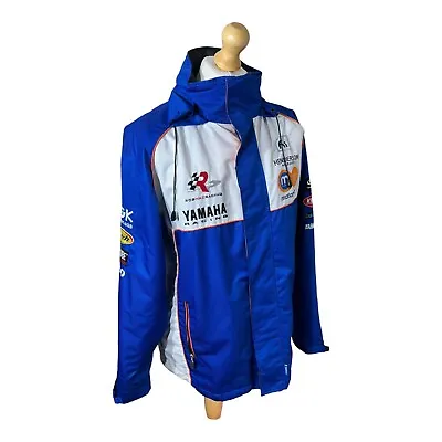 Yamaha Rob Mac Superbike Racing Team Hooded Quilted Jacket Size Mens XL • £69.99