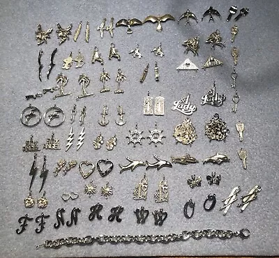 90 Vintage Silver Plate & Sterling Mixed Figural Charm & Bracelet Lot Untested • $49