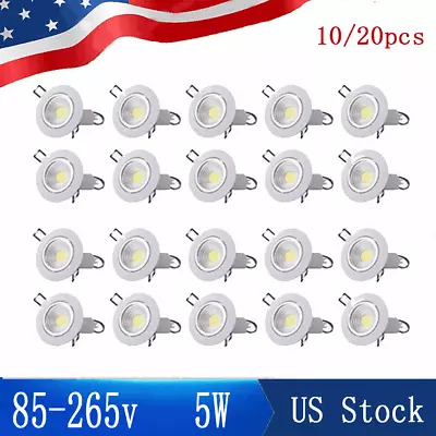 20Pcs COB Dimmable 5W Downlight LED Recessed Ceiling Panel Light Spotlight • $62.99