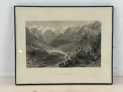 Ant “Cauterets In The Pyrenees” Engraving By E. Radclyffe After T. Allom Framed • $60