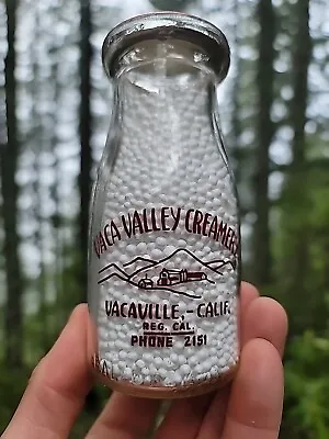 Nice Old Western Milk Bottle☆ Vacaville California Creamery Bottle! Half Pint • $128