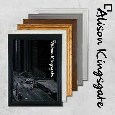 Modern Picture Frames Photo Poster Frame Black White Oak Walnut Grey Wood Effect • £7.43