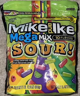 Mike And Ike SOUR Mega Mix Chewy Candy 28.8 Oz Candies Resealable Bag 1lb 12.8oz • $19.99