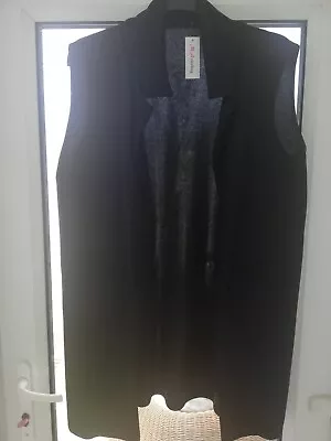  LADIES SLEEVELESS LONG DUSTER COAT WAISTCOAT SMART FORMAL Blazer Size 20/22  • £12