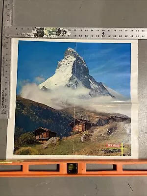 Original Vtg Poster Zermatt Switzerland Matterhorn Mountain Cervin Travel Skiing • $28