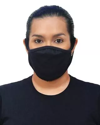 24 PACK Of Reusable 100% Cotton Black Face Mask Mouth Free Postage Bulk Washable • £31.11