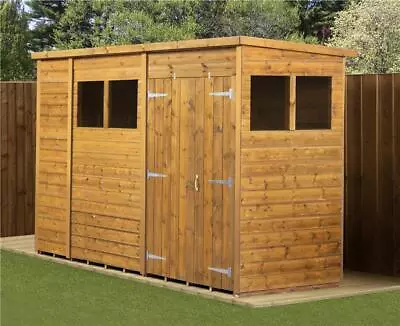 Empire Pent Garden Shed Wooden Shiplap Tongue & Groove 10X4 10ft X 4ft Double Do • £728.64